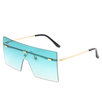 Moda Supradimensionat ochelari de Soare Femei Retro Vintage din Metal ochelari de Soare Brand de Lux de Design fără ramă de Ochelari oculos de sol feminino 4