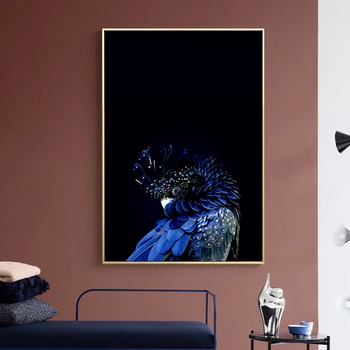 Modern, Frumos Albastru Cacadu Poster Păsări Panza Picturi Perete Interior Imagini de Artă Amprente pentru Culoar Living Decor Acasă 4