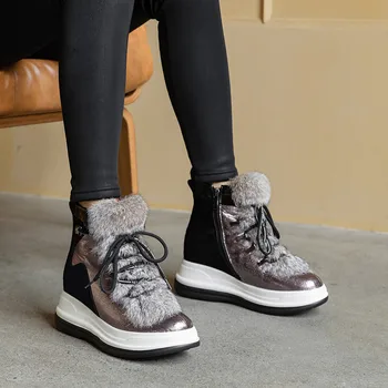 MORAZORA 2020 dimensiuni mari 33-43 de înaltă calitate cizme de iarna de moda rotund toe platforma de 2 culori pentru femei cizme pentru femei ține de cald zăpadă cizme glezna 4