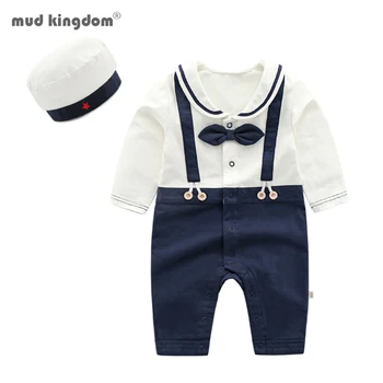 Mudkingdom Copii Băieți Fete Salopetă Stil Marinar Toamna Cu Maneci Lungi Palarie Copii Costume Drăguț Salopeta 4