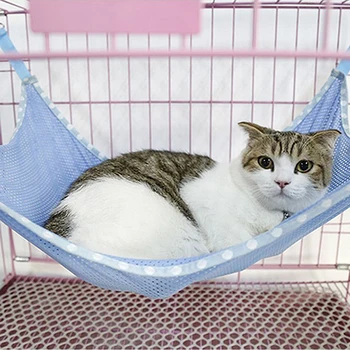 Multifuncțional Vara Pânză de Plasă Respirabil Hamac Cușcă Incuietoare Agățat Pat pentru animale de Companie Pisica Animal Convient pentru a Utiliza 4