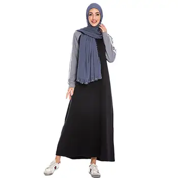 Musulman Dubai Islamic Îmbrăcăminte Decolteu La Fermoar Rochii Femei Rochie Cu Maneci Lungi 2019 Sport De Moda Rochie De Mari Dimensiuni 4