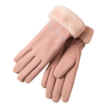 Mănuși de Iarnă pentru femei cu Catifea Vânt în aer liber cu Bicicleta Mănuși Disposible Roz Mănuși Fingerless Gloves pentru Femei 4