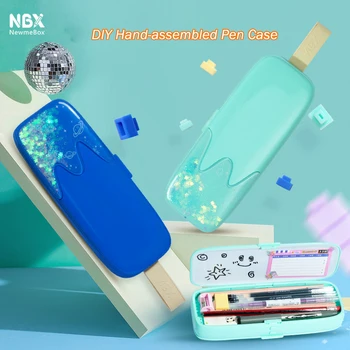 NBX DIY Asamblate Caz Creion nisipuri Mișcătoare Student Papetărie Cutie Newmebox Drăguț Multifunctional Pen Sac twinkle star Pentru Fete Baieti 4