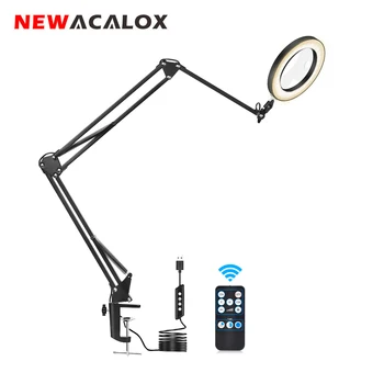 NEWACALOX fără Fir Control de la Distanță Lampă cu LED-uri Lupa 5X 3 Moduri de Reglaj Lumina USB de Alimentare pentru Sudură Frumusete Instrument de Lectură 4