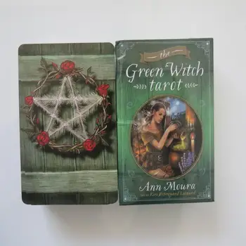 Noul pachet de Tarot oracole carduri misterioase divinație vrăjitoare verde cărți de tarot pentru femei fete carti de joc tabla de joc 4