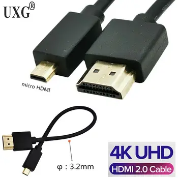 OD 3.0 mm Super Soft Compatibil HDMI 2.0 de sex Masculin Pentru Micro-HDMI și Mini-HDMI de sex masculin Cablu Subțire 2k Hd 4k @60hz Lumină-greutate Portabil 4