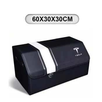Piele Pliabil Portbagaj Organizator Cutie De Depozitare Sac De Pliere Automată Cutie De Scule Pentru Tesla Medol 3 Model S Model X Accesorii Auto 4