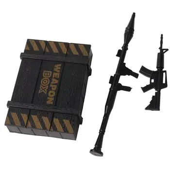 RCtown 1/10 Masina RC Rock Crawler Plastic Accesoriu Arma Cutie de Simulare Glonț Cutie și Arma Kit Decor 4