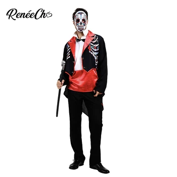 Reneecho Costum De Halloween Pentru Adulti Ziua Morților Costum De Om De Flori Schelet Carnaval Jacheta Petrecere Moartea Cosplay 4