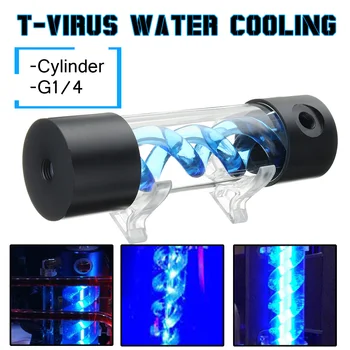 Rezervor de apă Cilindru T-Virus Rezervor Helix Suspensie Calculator Apă de Răcire Rezervor G1/4 201mm de Răcire cu Lichid Pentru CPU 4