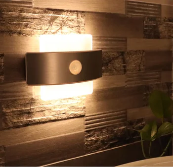Reîncărcabilă LED Lumina de veghe cu Senzor de Mișcare-Lumină Lampă de Perete pentru Casa WC Lavoar Bucatarie Toaleta Cabinetului Dormitor Noptieră Lumina 4