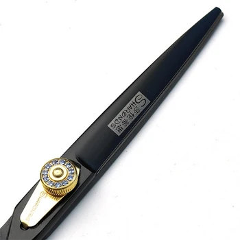 Sharonds de Par Profesional Foarfece Frizer 6 inch Negru Japonia 440c Coafură Tăiere Subțierea Foarfece Frizerie 4