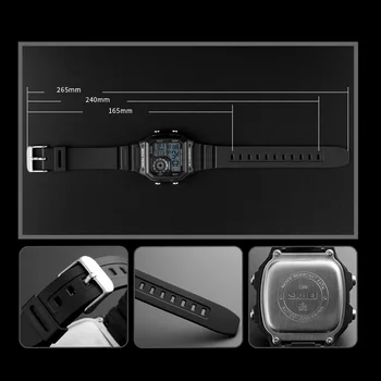 SKMEI Bărbați Sport Watch de Brand de Top de Lux Celebru Digital cu LED-uri Ceasuri de sex Masculin Ceasuri Militare Relojes Deportivos Ceasuri de mana 1299 4