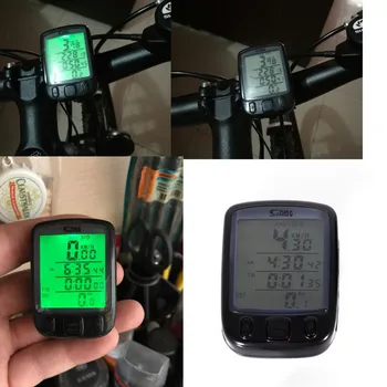 Sunding SD 563B Impermeabil de Calculator pentru Biciclete cu LCD Display Ciclism Biciclete Kilometraj Vitezometru lumina de Fundal Verde Nou 2020 Dropshipping 4