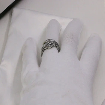 Superba stil retro Trei-dimensional regele șarpe dungă ring S925 argint Bijuterii Originale de Înaltă calitate, Logo-ul cadou 4