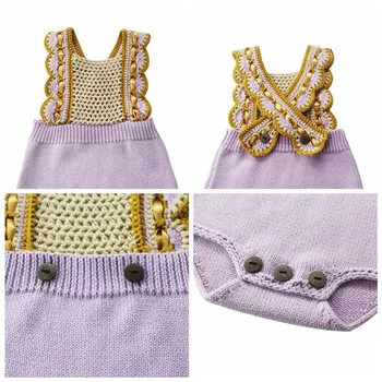 Tricotate Haine Pentru Copii Nou-Născutului Baby Girl Body De Bumbac Lucrate Manual Baieti Fata Salopeta Salopete Haine De Copii-Fete 4