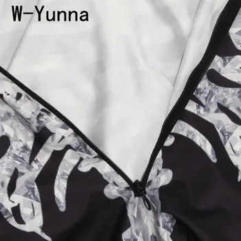 W-Yunna 2019 Halloween Adulti Schelet De Imprimare De Costume Pentru Femei Mâneci Lungi Guler De Gât Salopetă Femei Înfricoșător Diavolul Vrăjitoare Femei 4