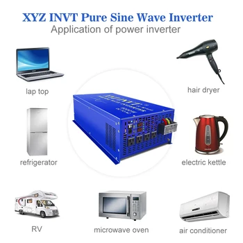 XYZI NVT Fierbinte Vinde 8000W Pure Sine Wave Inverter 12V 24V 36V 48V DC LA AC 220V Off-grid Invertor Solar Cu Telecomanda cu Fir 4