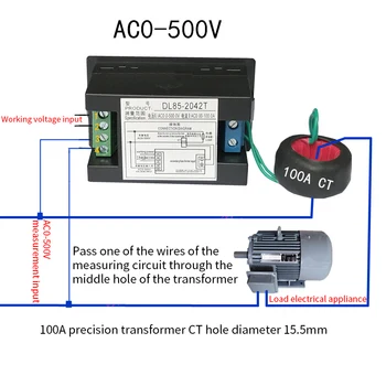 1 buc Digital Voltmetru Ampermetru AC 500V 100A Panel Amp Volt Tensiune Curent Metru Tester 0.39