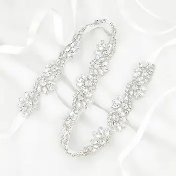 (1 BUC) Stras de Mireasa curea de nunta cu cristale de diamant rochie de mireasa curea accesorii cercevea pentru rochie de mireasa WDD1095 5