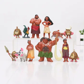 12buc/set Desene animate Printesa Moana Legenda Vaiana Maui Șef Tui Tala Heihei Pua Acțiune Figura Model de Jucării Pentru Copii, Cadou de Ziua de nastere 5