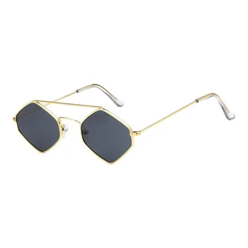 2018 Diamant în Formă de ochelari de Soare Retro Femei Mici Galben Vintage Cadru Metalic Barbati Unisex Ochelari de Soare Femei UV400 Ochelari 5