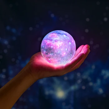 2019 Nouă Navă de Imprimare 3D Galaxy Lampa Ca Luna Lampă cel Mai bun Lumini de Crăciun Noaptea Lumina În Cameră Star Moon Light Decor 5