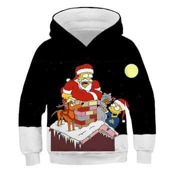 2020 iarnă Crăciun 3D Băieți Fete Hanorace Moș Crăciun Hanorac cu Gluga Casual Streetwear Toamna și iarna Haine de moda 5