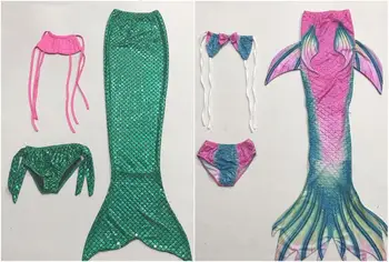2020 Nou 3Pcs/Set Copii cu Coada de Sirena costum de Baie Copii sirena costume de baie pentru copii costume de Baie Bikini Costum de Baie Monofin Costume de baie 5