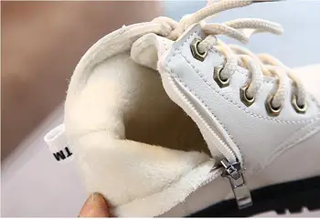2020 Toamna/Iarna Copii, Cizme Fete Baieti din Piele Cizme Martin Pluș Moda Impermeabil anti-alunecare Cald Cizme Copii Pantofi 21-30 5