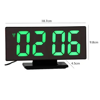 2020Digital Ceas Deșteptător LED Oglinzi Electronice, Ceasuri Multifunctional Display LCD de Mari dimensiuni Ceas de Masa Digital cu Calendar Cablu USB 5