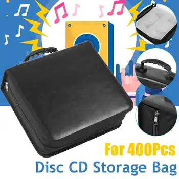 400 de Discuri portabile Portabile CD DVD Portofel Sac de Depozitare Caz Album Organizator de Produse mass-Media PU Negru din Piele Discuri Cutie de Depozitare 5
