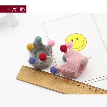 4buc/lot Handmade Lână Simțit Ambarcațiunile de Păpuși Bijuterii DIY 3D Kawaii Coroana Plasture Autocolant pentru Fete de Păr Elastic Cap 5