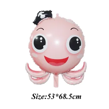 4pc de Desene animate de animale de mare baloane de Rechin, caracatita crab, balena Pește delfin petrecere decoratiuni jucarii Copii Marea Temă copil de dus 5