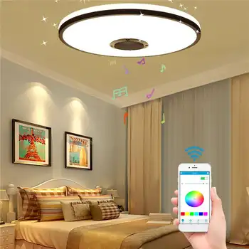 72W Moderne RGB LED Lumina Plafon 220V/85-220V iluminat Acasă APP bluetooth de Muzică Ușoară Dormitor Lămpi Inteligente Lampa+Control de la Distanță 5