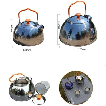 BRS Oțel Inoxidabil Oală de Ceai de Camping Ulcior de Apă Ușor Ceainic cu Filtru pentru Ceai Vrac în aer liber Potabilă Vase 5