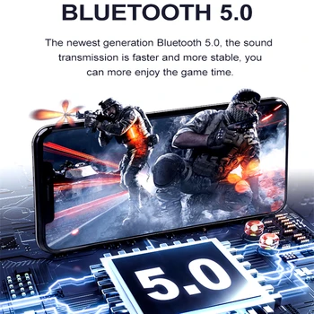 D019 V5.0 Cască Bluetooth HD Stereo Căști fără Fir Sport Bass cu Cască Cu Led-uri de Afișare Putere Încărcător Caz Pentru Telefon 5