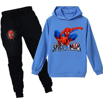 Disney Primăvară Copii Spiderman Îmbrăcăminte 2 buc Hanorace Set de Toamnă Băieți Fete de Moda Bumbac, Hanorace Pantaloni Casual Costum de Jogging 5