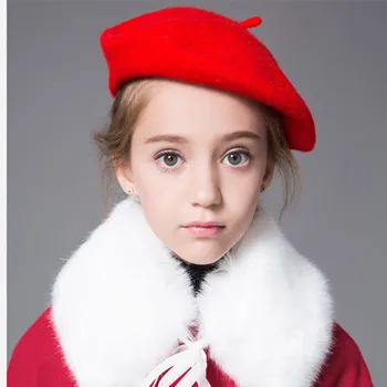Dulce Drăguț Copii Berete, Palarii Fete Bereta Toamna Iarna Lână Capace de Îmbrăcăminte pentru Copii Solid Accesorii pentru Copii 2-12ani Copii Pălării 5