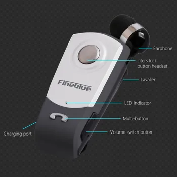 Fineblue F960 Mini Wireless Bluetooth gât clip de tip telescopic de afaceri Cască de Alertă Vibrații Purta Stereo Sport căști MICROFON 5