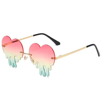 Fără ramă DRAGOSTE ochelari de Soare Femei Neregulate Topi Gradație Personală Ochelari de Soare Vintage Cool Mirror Sol Ocean Lentile Ochelari Jadegirl 5