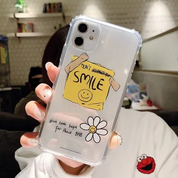 Ins coreean Elegant peaceminusone flori eticheta Silicon Moale caz Pentru iPhone 7 8 X 11 Pro MaX XR XS Max Moda Cazul 5