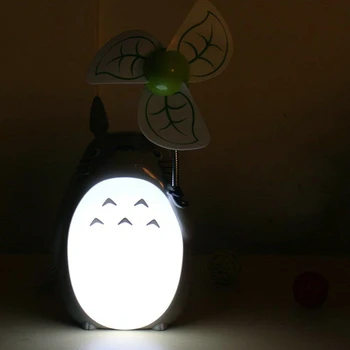 Kawaii Totoro Fan lampă de Masă Usb Reîncărcabilă Led lumina de Noapte desene animate lectură Lămpi de Birou, dormitor Alături de iluminat Copii Cadou Decor 5