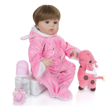 KEIUMI Drăguț 42 cm Silicon Moale Renăscut Baby Dolls de Vinil Păpușă Jucărie Pentru Fata Cosplay Iepure Romper de Moda pentru Copii Cadou de Ziua 5
