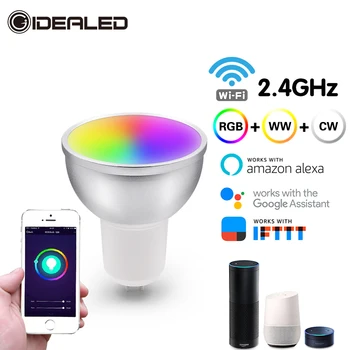 LED Inteligent WiFi Lampa E27 GU10 Bec Bombillas RGBW 5W Estompat Compatibil Cu Aplicații de Lumina Alexa & Start Google Voice Control Becuri 5