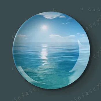 Marea Mediterană Agățat Placă Decorative Tava Stând Disc Ceramic Placa Creative Acasă Placa De Arta Ambarcațiunile Cadou Tava 5