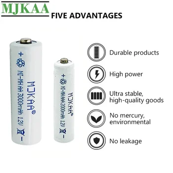 MJKAA 20BUC AA 3000mAh + 20BUC AAA 2000mAh 1.2 V Ni-MH Baterie Reîncărcabilă pentru Control de la Distanță Pre-Încărcate 5