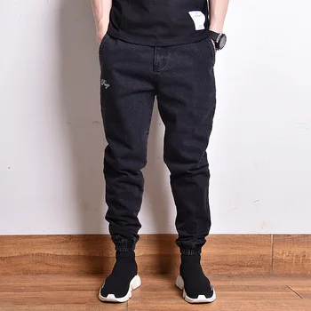 Moda Streetwear Barbati Blugi De Culoare Neagra Vintage Designer Fund Moale Pantaloni De Marfă Homme Stil Japonez Hip Hop Jogger Blugi Barbati 5