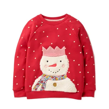 MudiPanda Copil De Crăciun Pulover Rosu Cu Buline Cu Aplicatiile Om De Zăpadă Drăguț Copii Cadou De Crăciun Jachete Pentru Fete Bluza 5